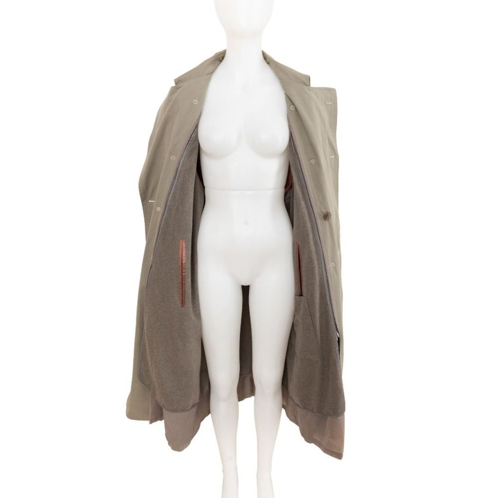 London Fog Vintage Unisex Beige Long Trench Coat Size L 102R - Picture 4 of 5